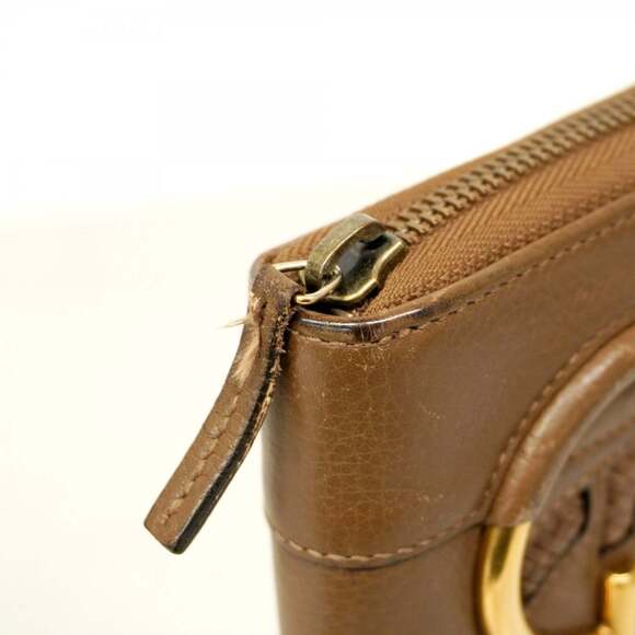 Gucci Interlocking G Long Wallet 309972 Leather Brown Men's Women's - Picture 7 of 12